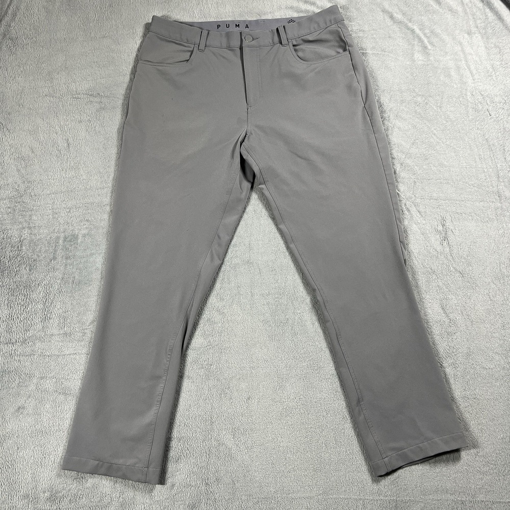 Puma Golf Pants Mens 34x30 Gray Straight Performance Chinos‎ Stretch Casual